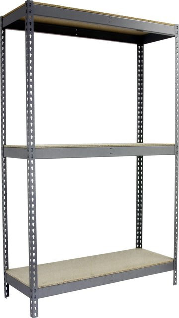 PROREGAL Schwerlastregal Wood Beast Three in Grau mit 3 Ebenen und einer Fachlast von 600 kg, H x B x T: 150 x 150 x 60 cm - Bild 1