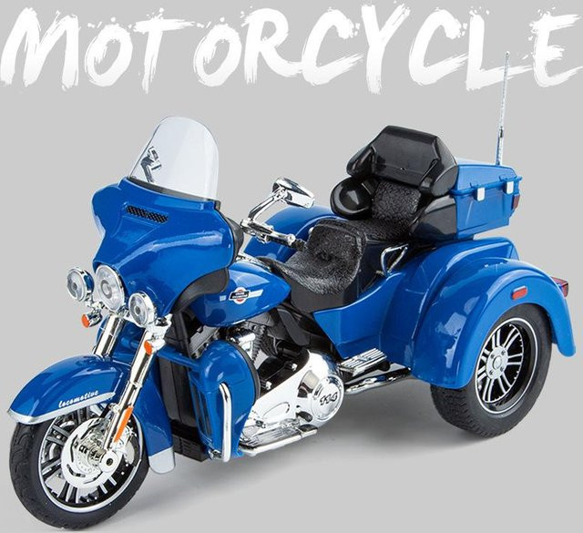Linyi toy car 1:9 Cvo Tri Glide Motorrad Modell, Druckguss, mit Sound und Licht, ab 18 Jahre - Bild 1