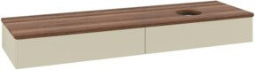 V&B Waschtischunterschrank Antao ohne Frontstruktur mit Beleuchtung, Farbe Weiß und Grau lackiert, B/T: 160 x 50 cm - Bild 1