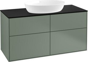 V&B Waschtischunterschrank Finion mit Wandbeleuchtung, Farbe Blau lackiert, Breite: 120 cm, Tiefe: 50,1 cm - Bild 1