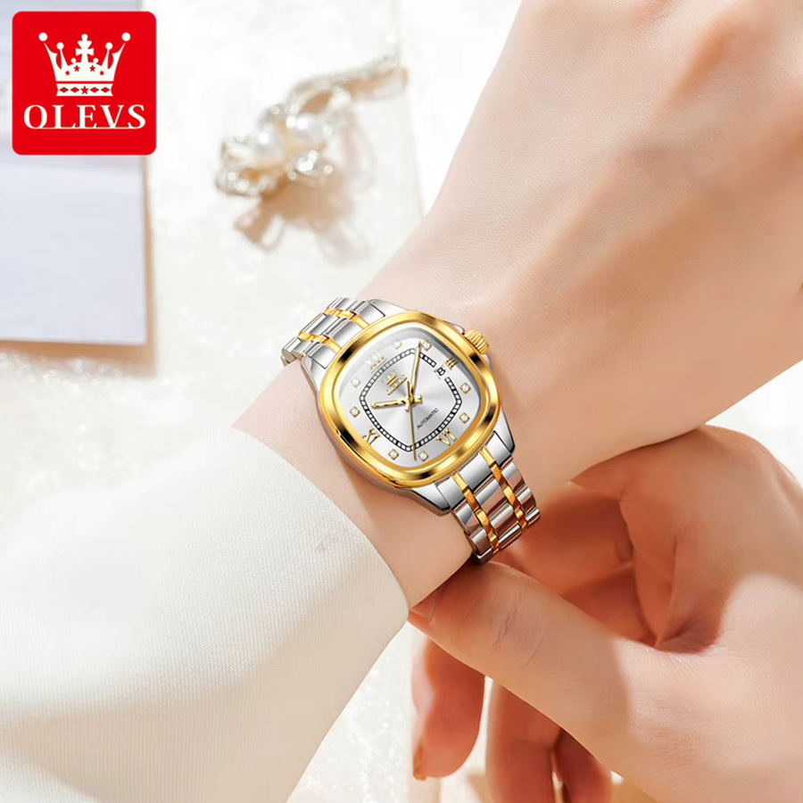 OLEVS Armbanduhr Automatik, Edelstahl, Diamant, Damen - Bild 2