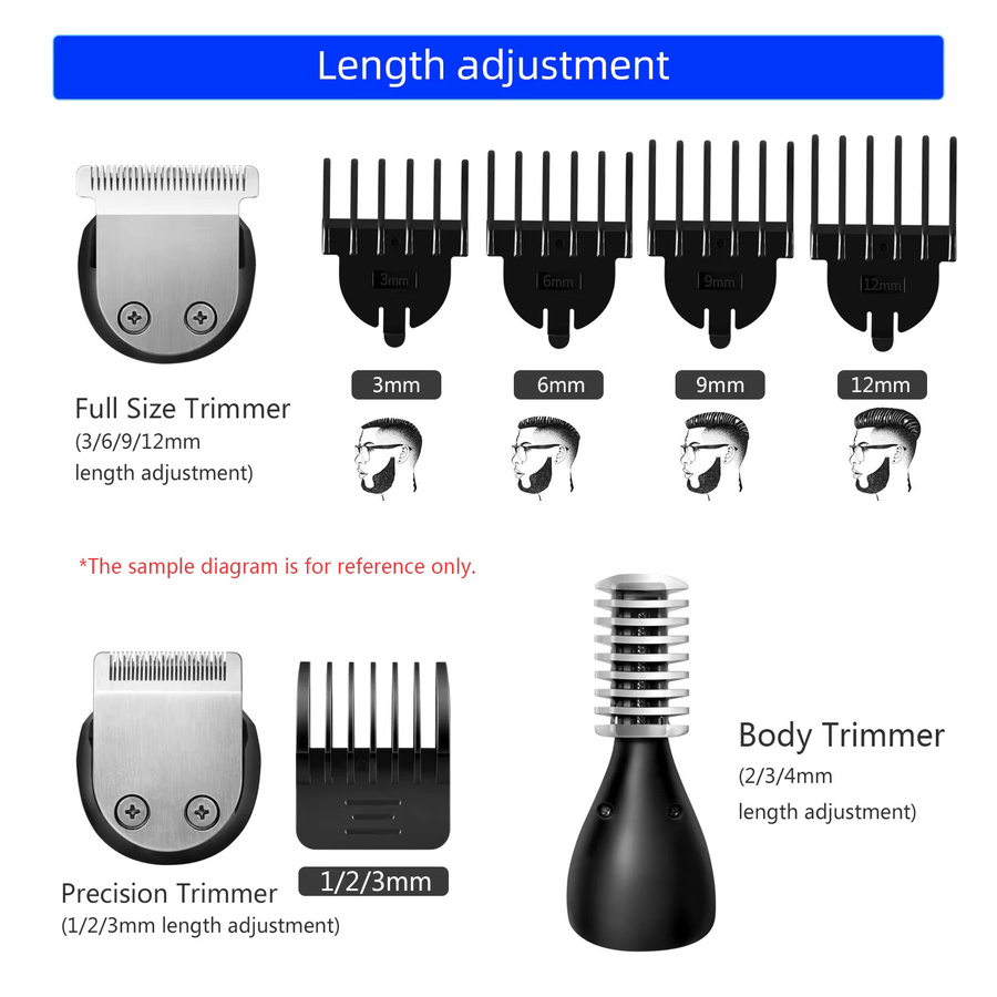Kemei 11-in-1 Pflegeset für Herren, Schwarz - Bild 3