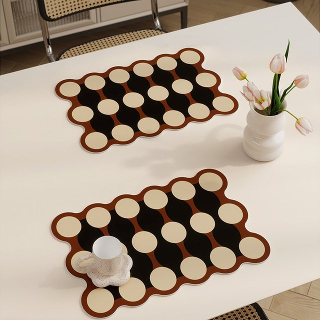 DZQ Tischset aus PU-Leder im skandinavischen Design, rechteckig, mehrfarbig, B/T: 45,0 x 30,0 cm - Bild 1