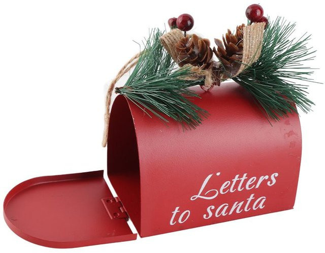 CosyHome Weihnachtsbaum Anhänger Briefkasten in Rot mit Schriftzug als Hängeornament für deine Weihnachtsdekoration - Bild 1