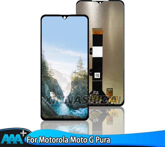 Motorola G Pure LCD Display mit Touch Screen und Rahmen in Schwarz für XT-2163-4 Ersatzteil - Bild 1