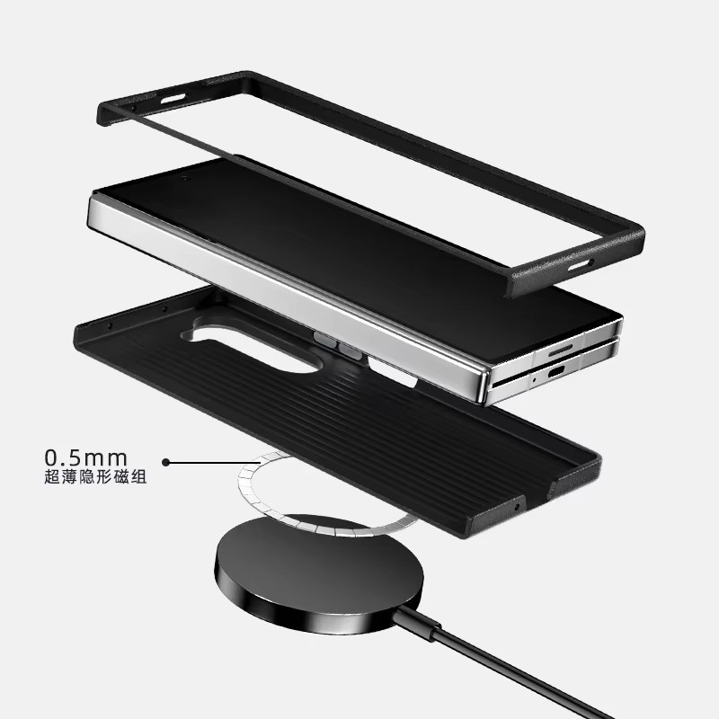 Samsung MagSafe PC Kohlefaser-Hülle für Galaxy Z Fold 7, Z Fold 6, Z Fold 5 5G, W25 und Fold SE 2025 in Schwarz mit magnetischer kabelloser Ladeunterstützung - Bild 3