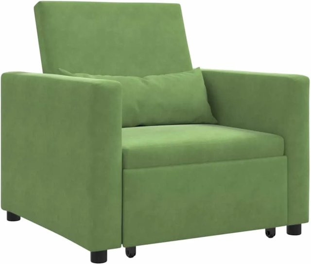 vidaXL Einzel-Schlafsofa aus Samt in Hellgrün mit Rollen, B/T/H: 90 x 165 x 87 cm - Bild 1