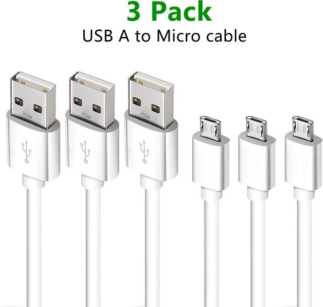 Tonsiny Micro USB Kabel 3er Pack in Weiß für Android Smartphones und Geräte - Bild 1