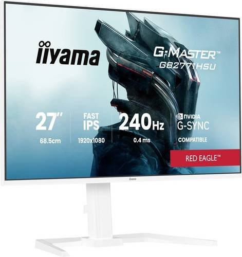 Iiyama G-Master Red Eagle GB2771HSU-W1 Gaming-Monitor, 27 Zoll, Full HD, Fast IPS, 240 Hz, Weiß - Bild 1
