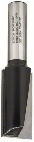 Bosch Nutfräser Standard für Holz mit Hartmetall, Durchmesser: 12 mm, Schaftdurchmesser: 20 mm, Arbeitslänge: 40 mm, Gesamtlänge: 81 mm - Bild 1