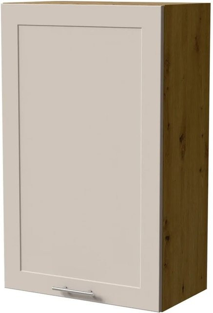 Feldmann-Wohnen Hängeschrank Oslo W4/60/1 in Eiche Artisan und Kaschmir Matt mit Soft-Close-Türen, Breite: 60 cm, Tiefe: 32,5 cm, Höhe: 96 cm - Bild 1
