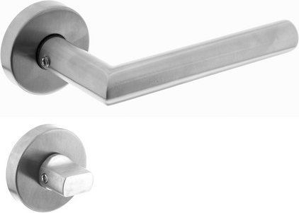 Intersteel Türdrücker WC in Edelstahl-Optik Silber, Durchmesser: 50 mm, Dicke: 10 mm, Vierkant: 8 mm - Bild 1