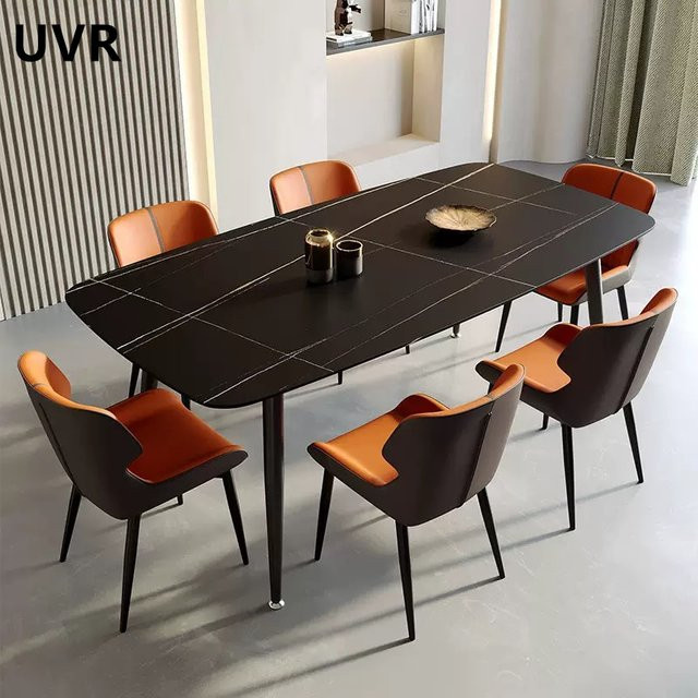 UVR Restaurantstuhl in Orange mit Rückenlehne aus Kunstleder und Metallgestell für Esszimmer, Küche oder Büro - Bild 1