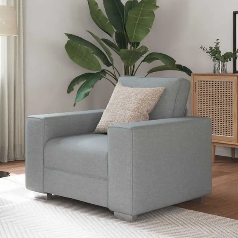 Modernes 1-Sitzer Sofa mit Kissen von Vidaxl in Grau aus Stoff und Metall, B/T/H: 100 x 77 x 82 cm - Bild 1