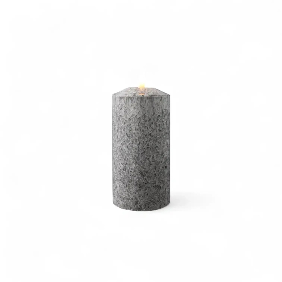 Mansion atmosphere LED-Kerze Marble in Schwarz mit Flicker-Effekt, B/T/H: 7,5 x 7,5 x 15 cm - Bild 1