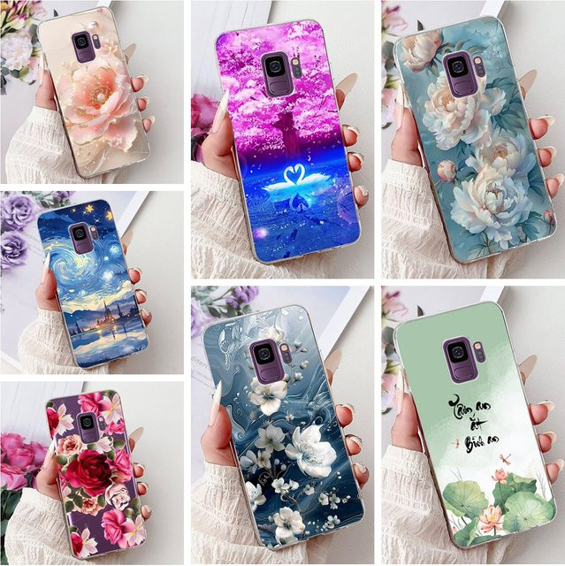 Samsung Galaxy S9 Schutzhülle mit Blumenmuster in Multicolour, Schlanke Rückseite für SM-G960F und S9 Plus SM-G965F - Bild 1