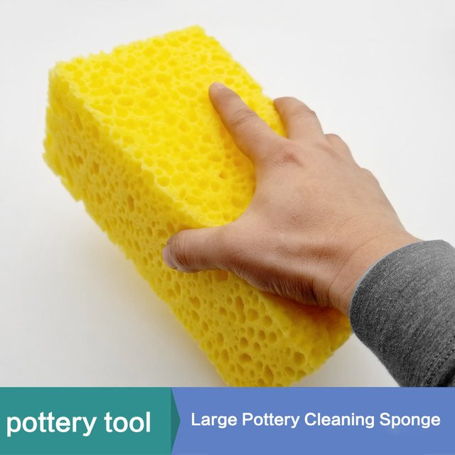 Extra großer Poröser Waben-Schwamm zur Reinigung von Töpferwerkzeugen und Ton, 22 cm - Bild 1