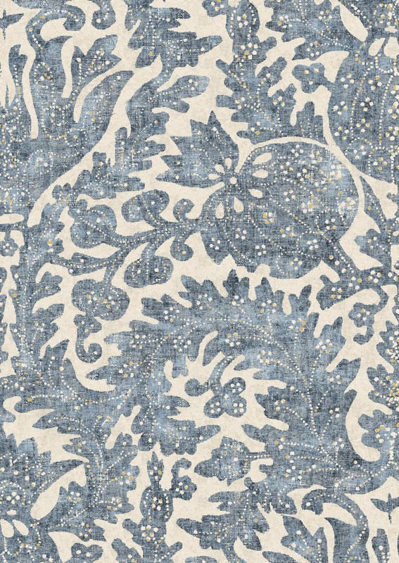 Lewis & Wood Tapete Pomegranate Moonstone in Grau und Blau mit floralem Botanical-Design - Bild 2