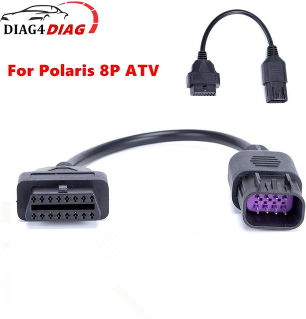 OBD2 zu 8-poliger Diagnoseadapter für Polaris RZR, Ranger, General und Sportler in Schwarz - Bild 1