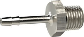 Riegler Einschraubschlauchtülle aus Messing in Silber, R 1/8 a., für Schlauch LW 6, SW 14 - Bild 1