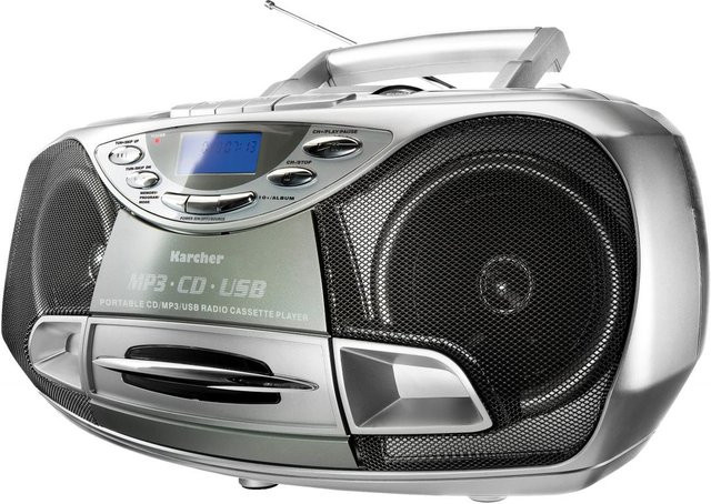 Kärcher tragbares CD-Radio RR 510 (N) in Schwarz-Silber mit FM, CD-Player und USB-Anschluss - Bild 1