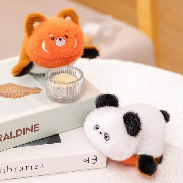 Kidsly Wende-Tier-Spielzeuge, Panda Waschbär Dinosaurier, Plüschpuppe, ab 14 Jahre - Bild 1
