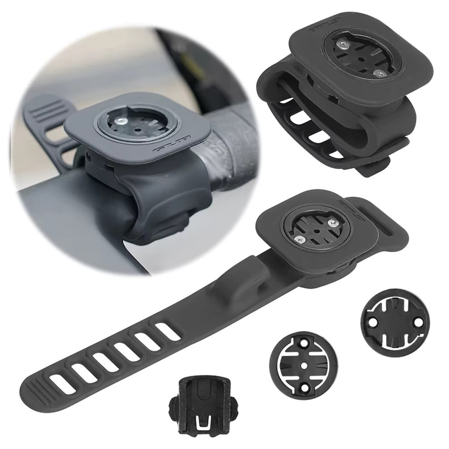 GUB 630 Silikon-Fahrradcomputerhalterung in Schwarz für Garmin, Bryton, WAHOO und XOSS als Rennrad-MTB-Verlängerungshalterung - Bild 2