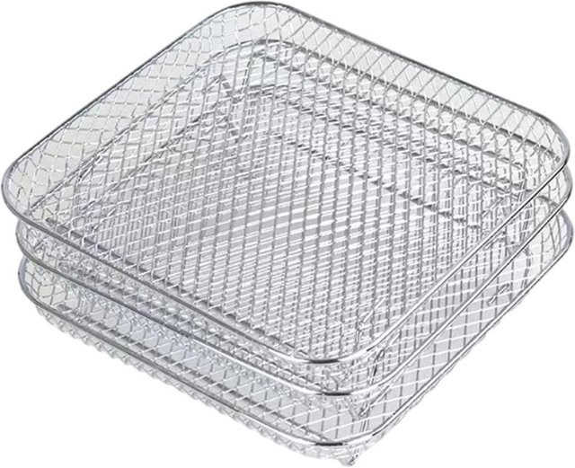 Ninja Luftfritteusen-Rack aus Edelstahl in Silber, kompatibel mit Ninja Foodi 8L, stapelbares Dörrgerät-Rack - Bild 1