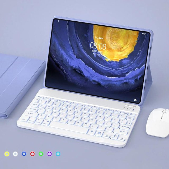 Samsung Galaxy Tab S11 Ultra 14,6 Hülle mit magnetischer Hintergrundbeleuchteter Tastatur in Weiß - Bild 1