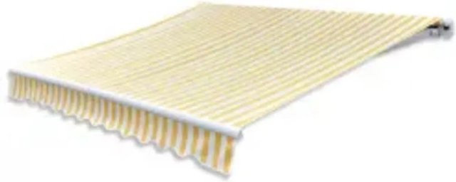 Furnicato Markise mit Aluminiumrahmen und Polyestergewebe in Gelb-Weiß, B: 600 cm, A: 300 cm - Bild 1
