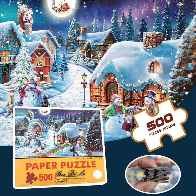 MaxRenard Weihnachtsschneehaus-Puzzle, 500 Teile - Bild 1