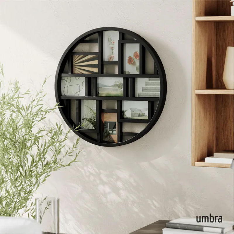 Umbra Fotorahmen LUNA Schwarz Mehrfachfotoanzeige für 9 Fotos im Format 10x15 cm zur Wandmontage - Bild 3