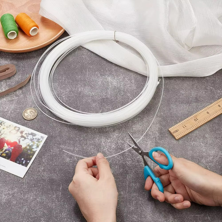 Transparentes Kunststoff-Korsett-Gurtband für Brautkleider und Bastelarbeiten, Breite: 0,2 cm, 45,72 m Länge - Bild 3
