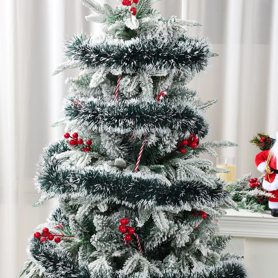 PATIMATE Weihnachtsbaum-Lametta-Girlande in Grün, 5 m metallische Twist-Girlande als Weihnachtsdekoration für Zuhause und Neujahrsparty - Bild 2