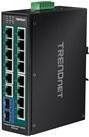 TRENDnet TI-PG162 Industrial Unmanaged Switch mit 16 Ports (14 x 10/100/1000 Mbit/s und 2 x Kombi-Gigabit-SFP) in Schwarz, DIN-Schiene und Wandmontage, Gleichstrom - Bild 1