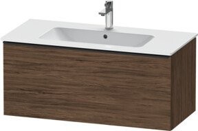 Duravit Waschtischunterschrank D-Neo wandhängend in Weiß und Nussbaum Dunkel, B: 101 cm, T: 46,2 cm, H: 44 cm - Bild 1