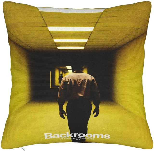 Dekorative Kissenhülle Backrooms Horrorfilm 2026 Merch von JMG Clothing, Farbe: Gelb, B/T/H: 45 x 45 x 0 cm - Bild 1