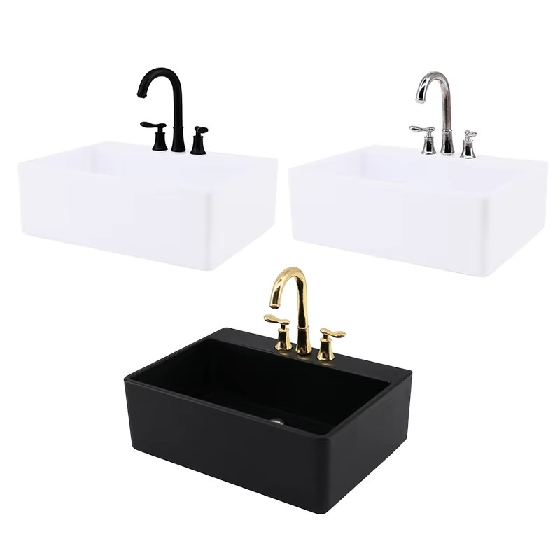 ZTOYL Puppenhaus Miniatur Küchenspüle Toilette Waschbecken Badezimmer Küche Zubehör - Bild 2