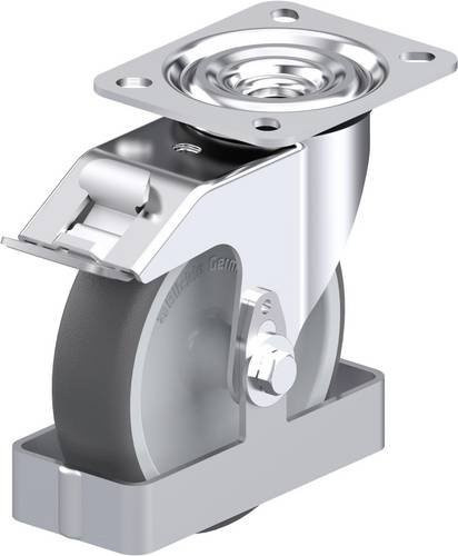 Blickle L-PATH 125G-FI-FS Stahlblech-Lenkrolle aus verzinktem Stahl in Silber/Grau mit 125 mm Rad-Durchmesser und einer Tragfähigkeit von 250 kg - Bild 1