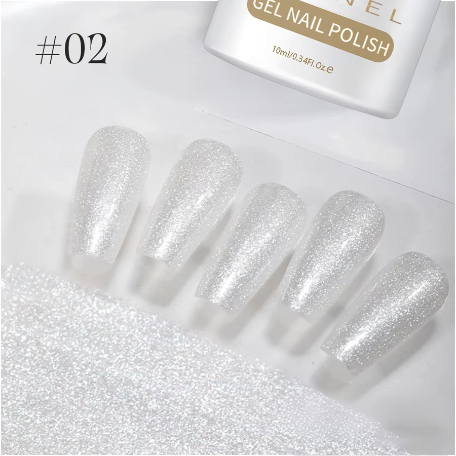 MIANEL NAIL Nagellack Gel, Weiß, Schimmernd, 10 ml - Bild 3