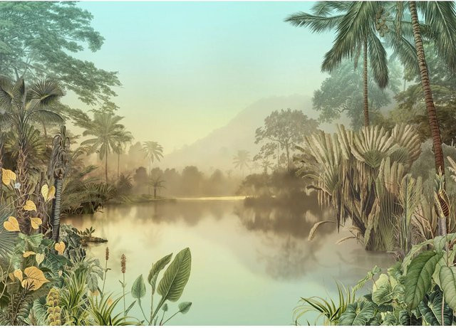 Komar Vliesfototapete Lac Tropical Multicolor B: 350 cm, H: 250 cm - Bild 1