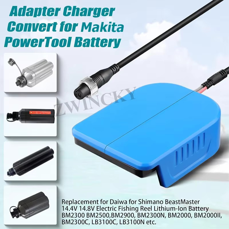 ZWINCKY Angelrollen-Batterieadapter für Makita DeWalt Milwaukee 18V zur Nutzung mit Daiwa und Shimano 14,4V 16,8V 20V elektrischen Angelrollen - Bild 3