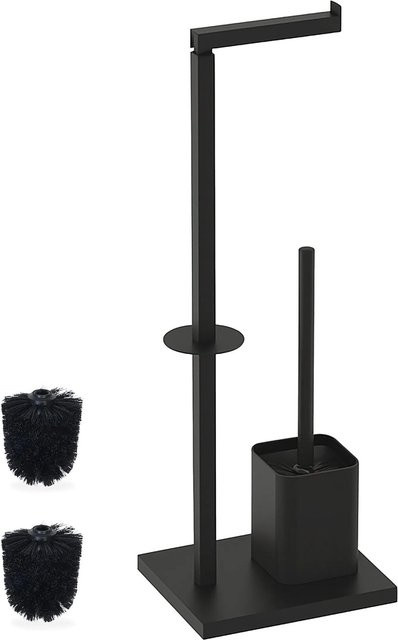 Relaxdays WC Garnitur aus Eisen, Schwarz, H x B x T: 67,5 x 20 x 15,5 cm - Bild 1