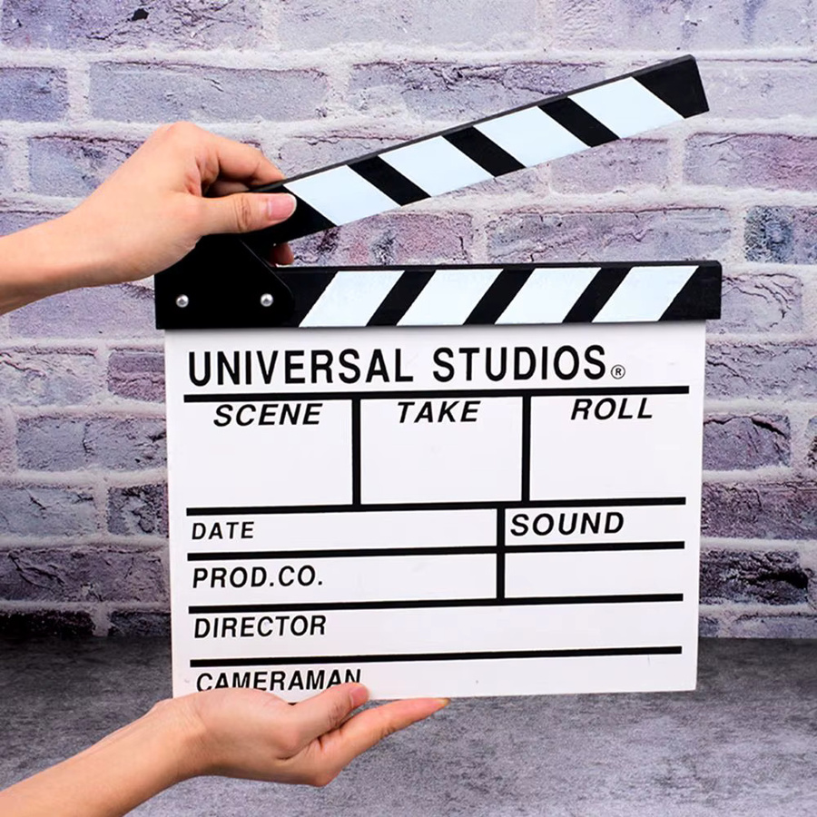 Regisseur-Clapperboard für Vlog-Aufnahmen und Filmproduktionen in Schwarz, Breite: 30 cm, Höhe: 27 cm - Bild 2
