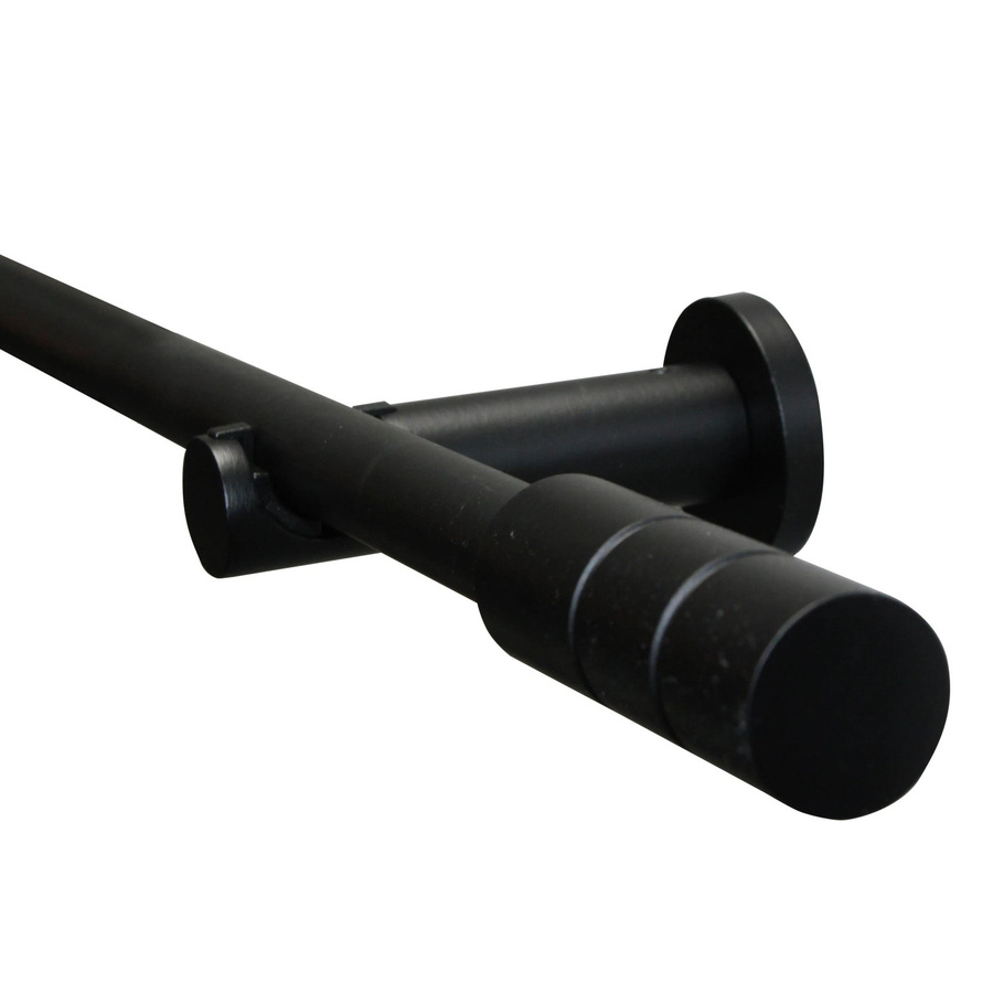 Gardinia Gardinenstangen Set Zylinder Ø 19 mm, Schwarz matt, Wandmontage - Bild 2