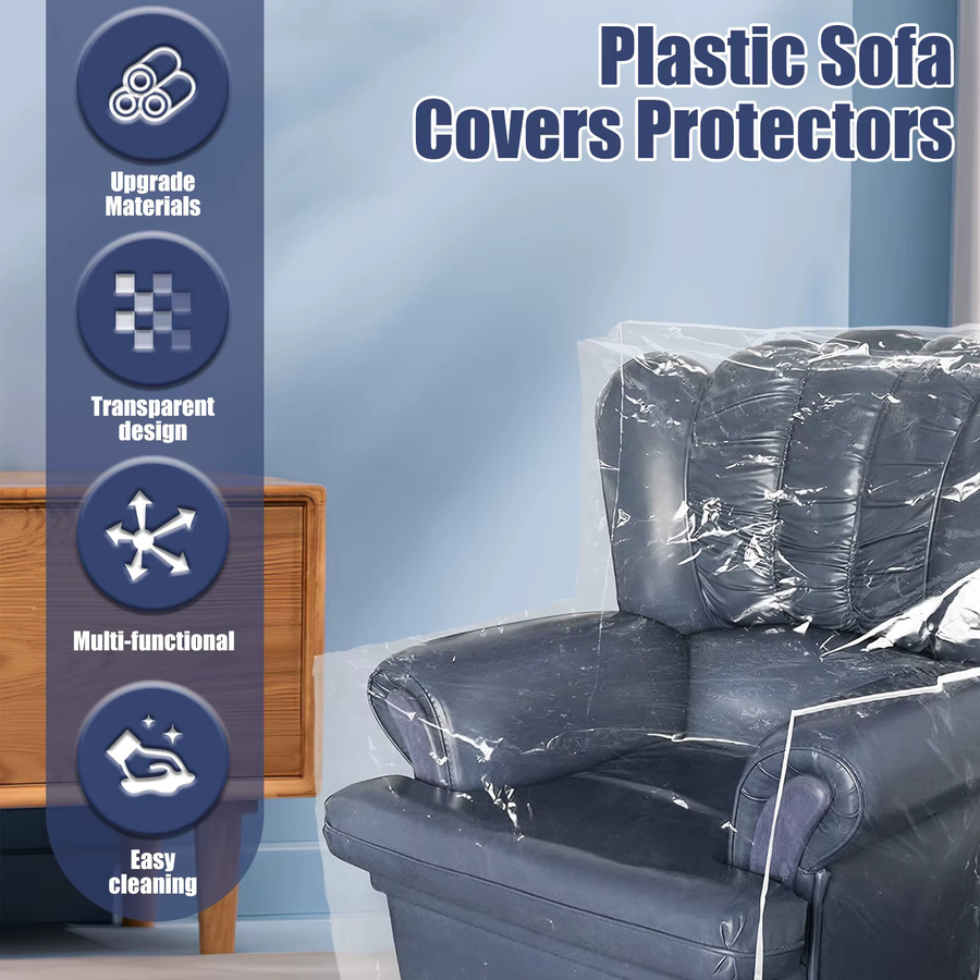 Willstar Sofabezug aus Kunststoff, transparent, wasserdicht und staubdicht als Kratzschutz für dein Sofa - Bild 2