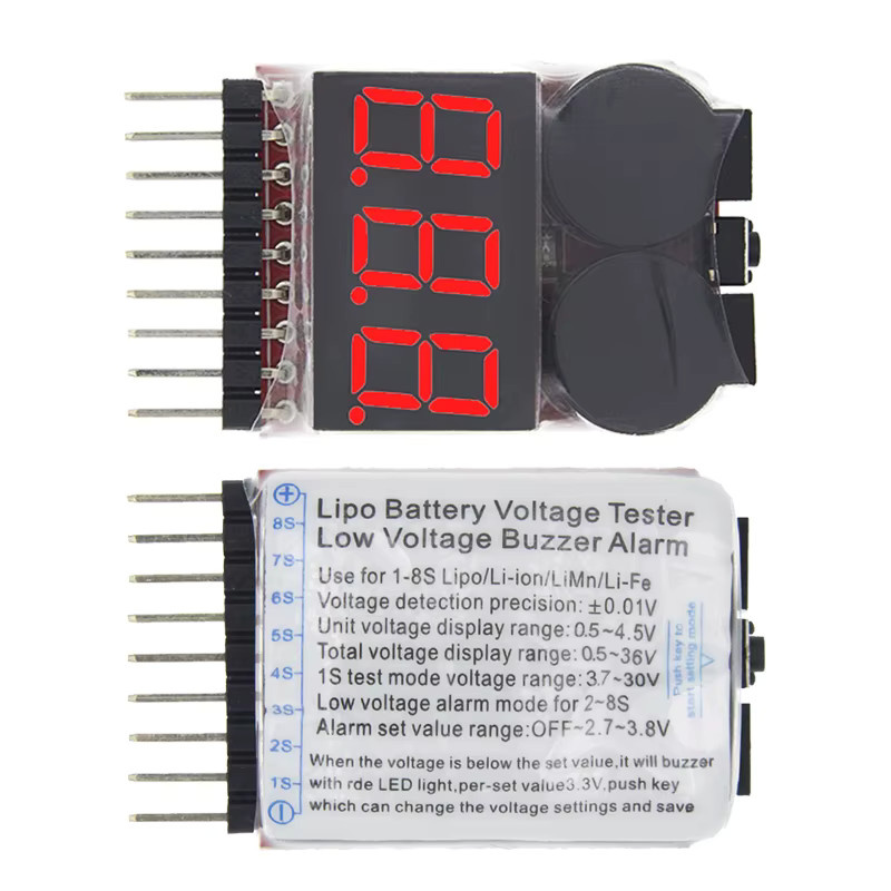 Estardyn 2in1 Lipo Batteriespannungsprüfer mit Niederspannungs-Summeralarm und Dual-Lautsprecher für Lipo und Li-Ion - Bild 2