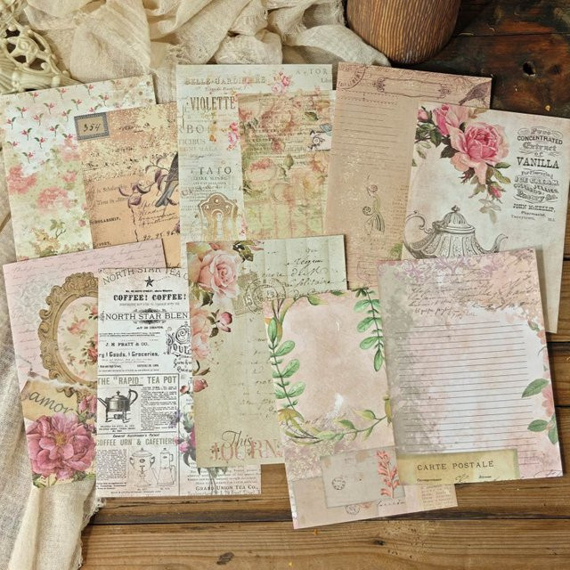 40 Stück Vintage-Papier Set für Scrapbooking und DIY-Projekte in Multicolour mit mattem Finish - Bild 1