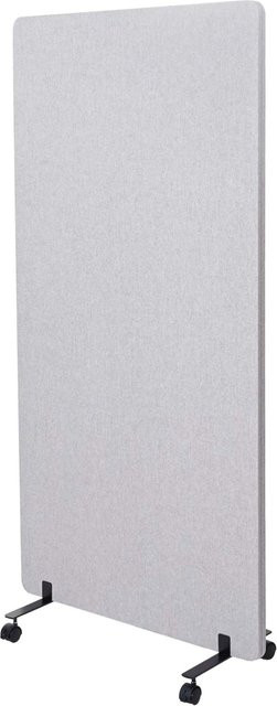 PROREGAL Akustik-Trennwand Grau Doppelwandiger Rollbarer Raumteiler mit Pinnwand Funktion, H x B x T: 167 x 80 x 39 cm - Bild 1