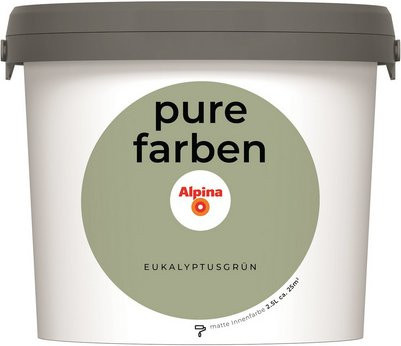 Alpina Wandfarbe Pure Farben Eukalyptusgrün, matt, 2,5 l - Bild 1